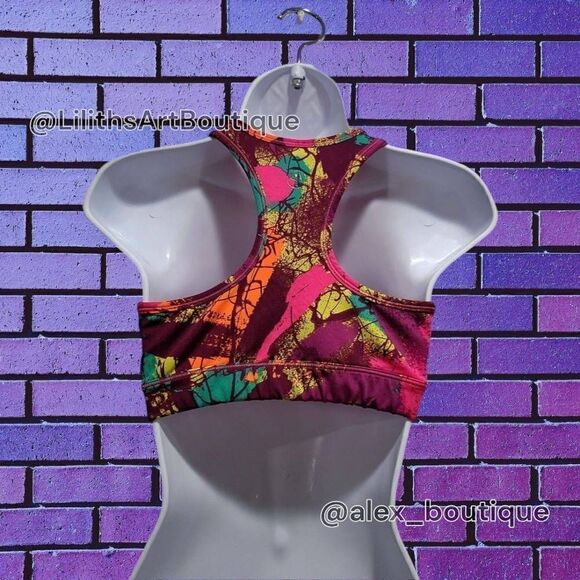 Zumba So Somba All Day V Sports Bra Purple Multi-Color Size M (G007) - Picture 4 of 7